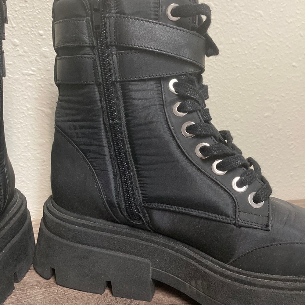 Zara Women’s Black Ankle Boots low heel black zipper Sz 8 - Picture 2 of 13